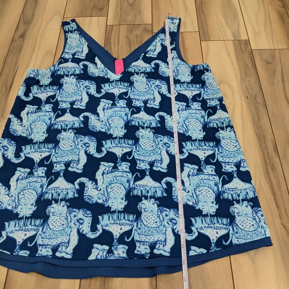 EUC! Lilly Pulitzer Lileeze Florin Reversible Top Deep Indigo Joy Ride Size XS - Picture 4 of 11